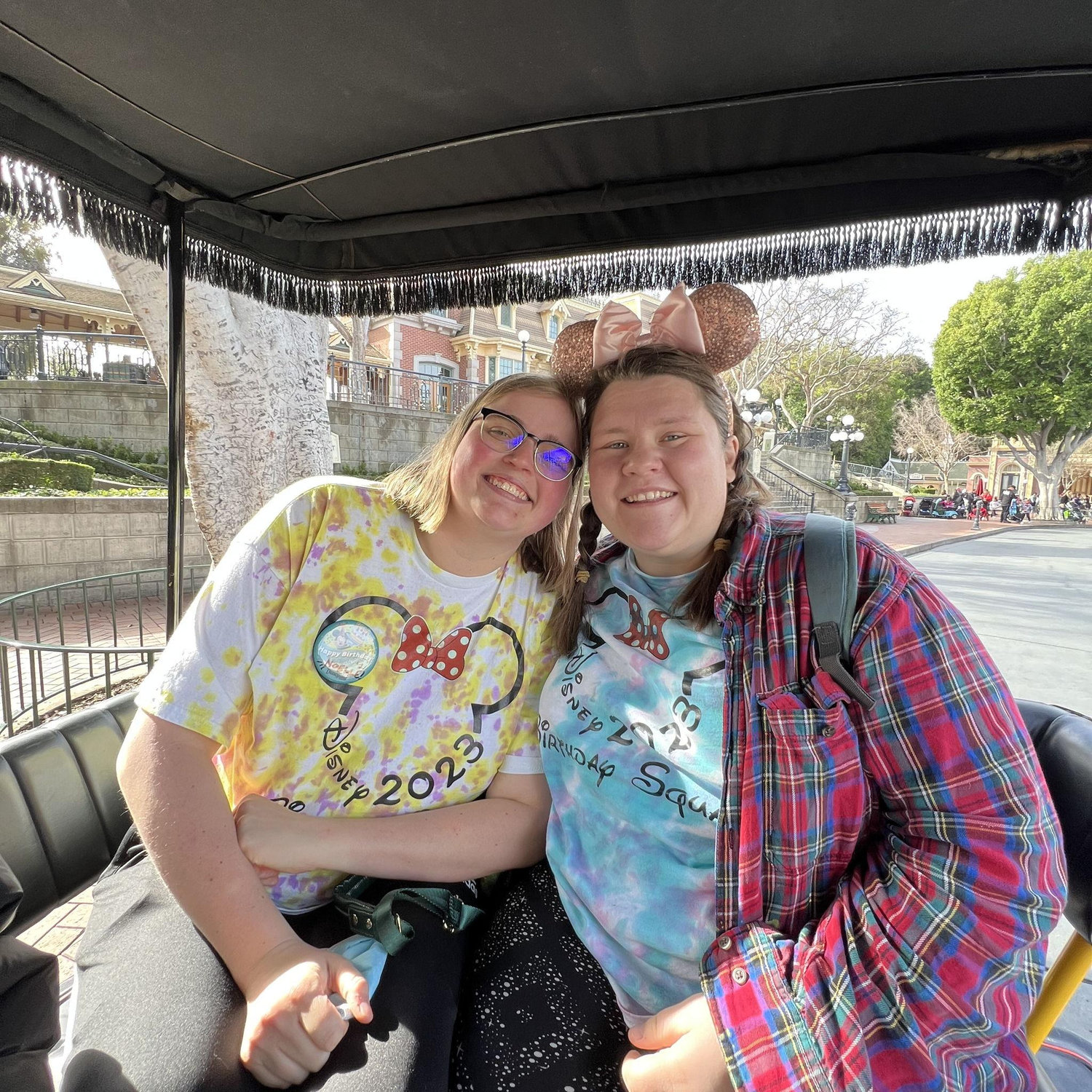 The pair celebrating Noelle’s 25th birthday in style, being driven around on a horse drawn carriage in Disneyland like princesses!
