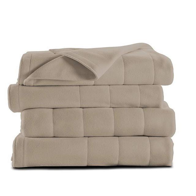 Sunbeam Heated Blanket | Microplush, 10 Heat Settings, Mushroom, Queen - BSM9KQS-R772-16A00