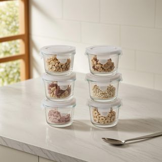 12-Piece Mini Round Glass Container Set