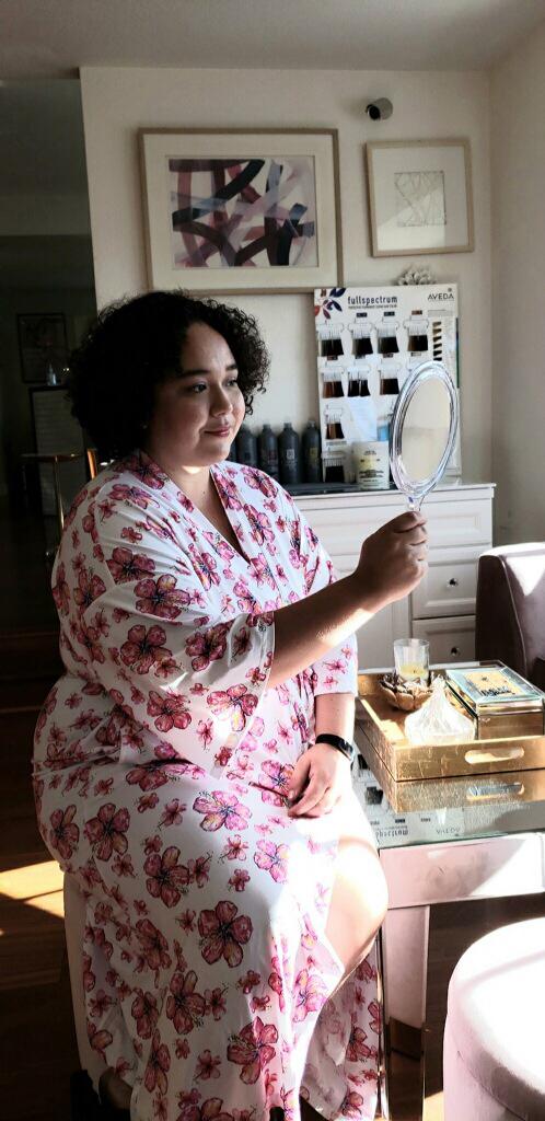 Leilani getting her makeup done at Beauty Lux Salon