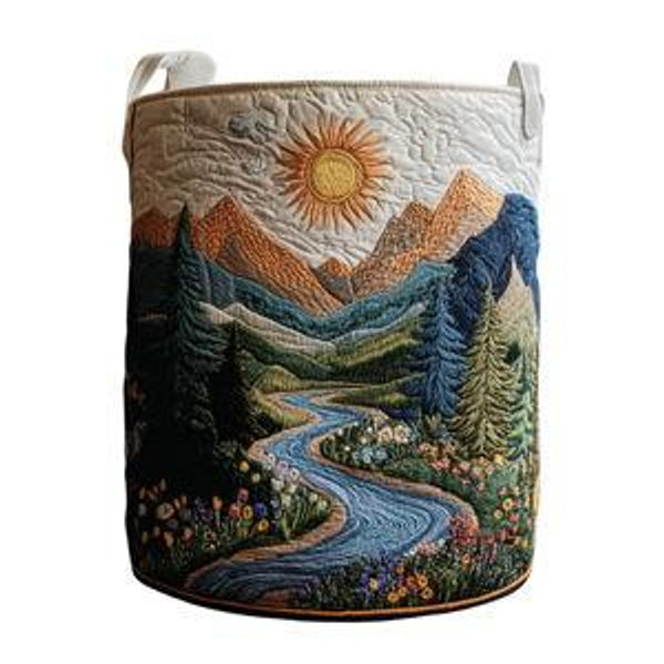 Medium Size Quilted Laundry Basket