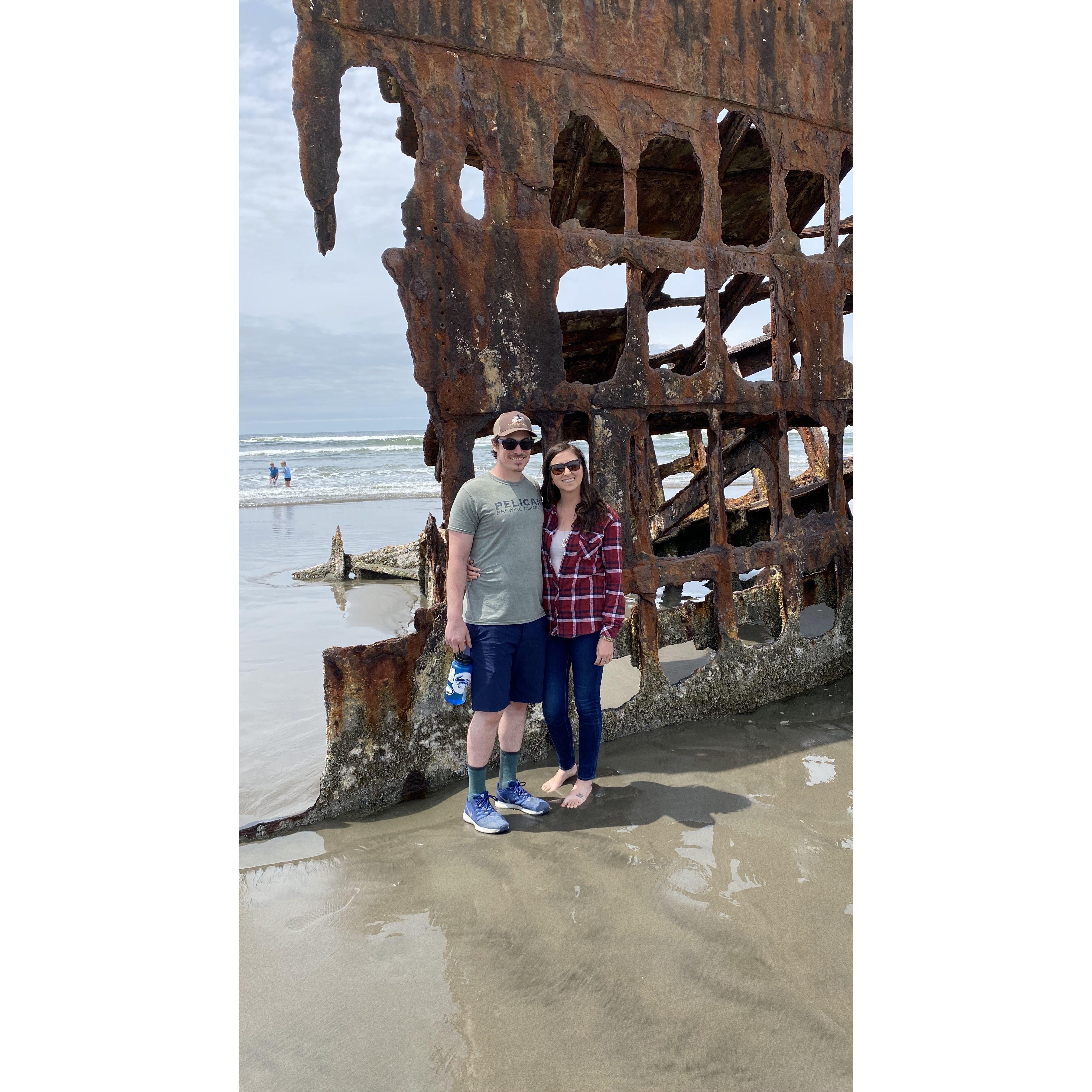 At the Wreck of the Peter Iredale on the Oregon Coast