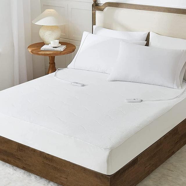Homemate Heated Mattress Pad Queen Size for Cold Sleepers, 5 Heated Setting Coral Fleece Electric Mattress Pad Queen, Bed Warmer with Dual Controller & Auto Off 10 Hours, Fit Up to 21 Inch, 80"x60"