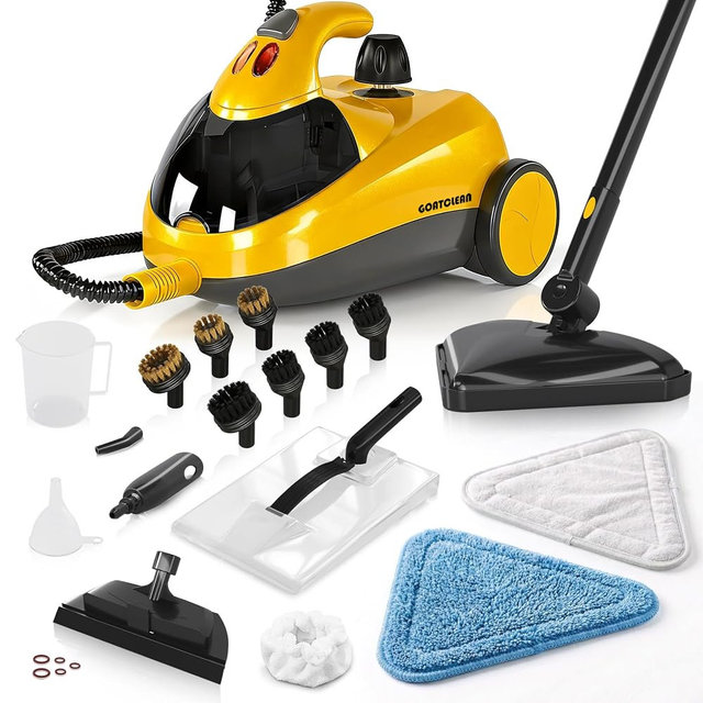 GOATCLEAN Steam Cleaner for Home, Multipurpose Chemical-Free Pressurized Steamer, 22 Accessories & 50 fl oz Large Tank, Deep Cleaning for Tile, Grout, Bathroom, Kitchen, Carpet & Upholstery