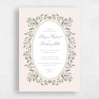 Green Wedding Invitation - Palais Portrait