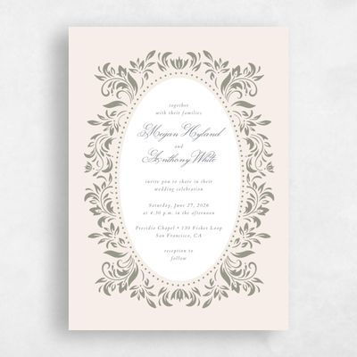 Green Greenery Wedding Invitation - Palais Portrait