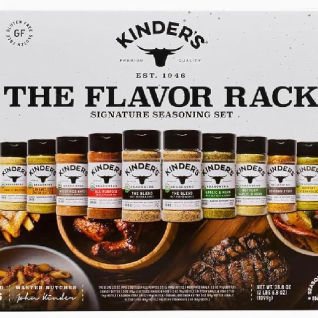 Kinder’s Organic The Flavor Rack Seasoning Set | 12 Premium Signature Blends | No MSG, No Artificial Flavors | 38.8 oz Value Pack
