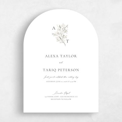 White Arch Wedding Invitation - Sweetbay Classic