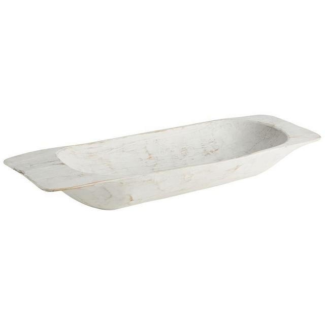 Wooden Dough Bowl Trays, White, Large