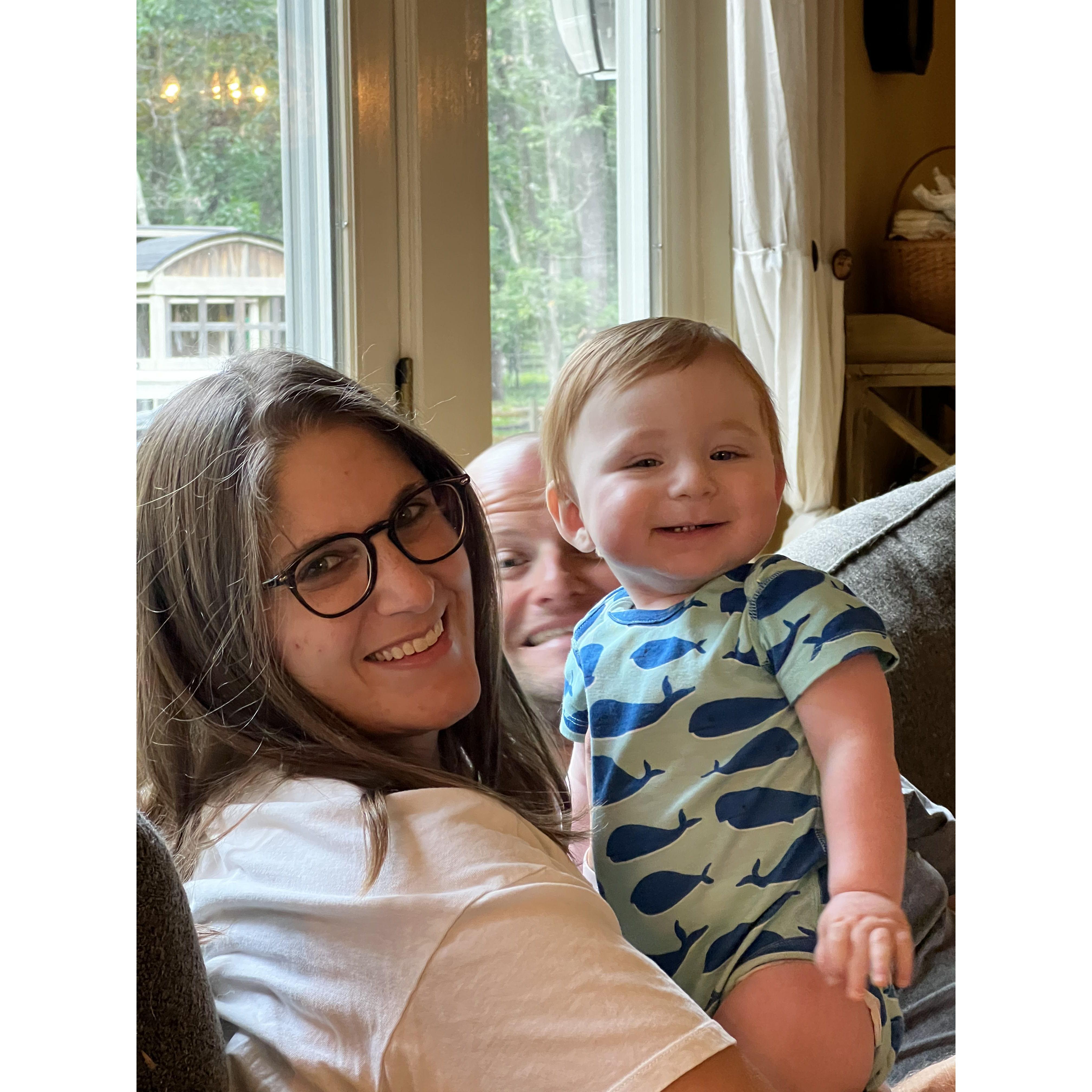 Sean's trip to meet some of my favorite people - pictured here Sean is hamming it up with Lisa's youngest nephew, Reese!