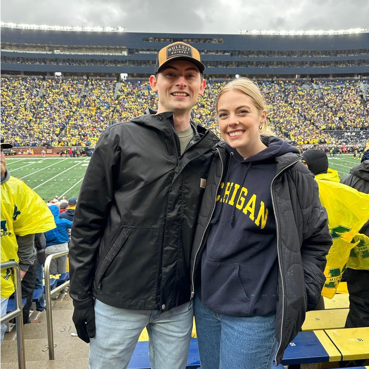 Pretending to be Michigan fans on a visit to see Duncan