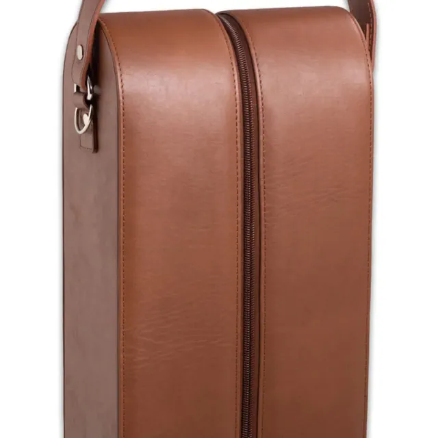Bey-Berk Vino Leather Wine Caddy & Corkscrew Set