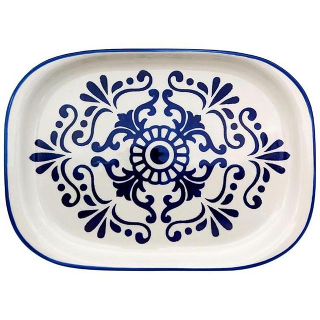 Blue and White Portuguese Pottery Ceramic Tiles Large Oval Serving Platter - Tradition