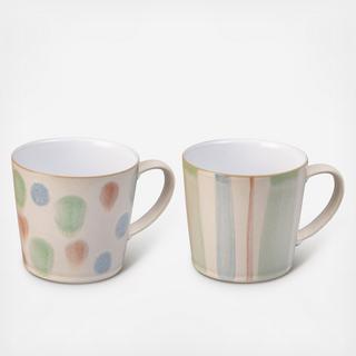 Handcrafted Multi Mug, Set of 2