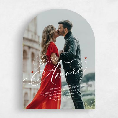 White Arch Wedding Invitation - Estate Photo