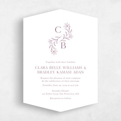 Red Diamond Wedding Invitation - Creston Classic
