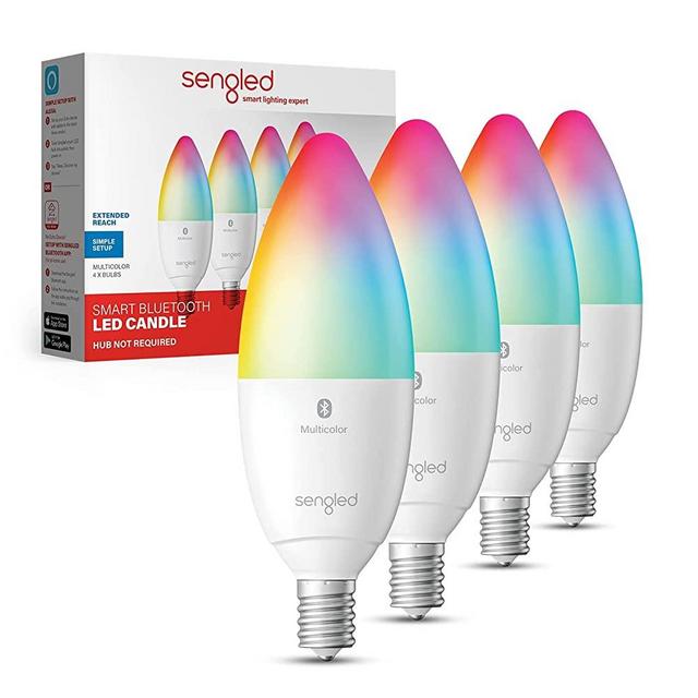 Sengled Alexa Light Bulb, LED Candelabra Bulbs Color Changing, E12 LED Bulb, Candelabra LED Light Bulbs 450 LM 45W Equivalent RGBW, Smart Bulbs That Work with Alexa Only, No Hub Request, 4 Pack