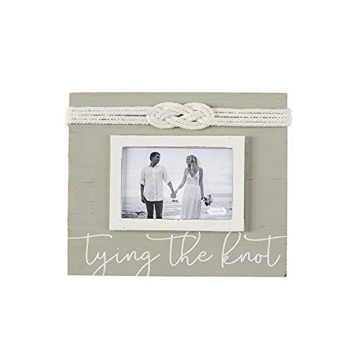 Mud Pie Tying The Knot Picture 4" x 6" Wedding Frame, Grey, White