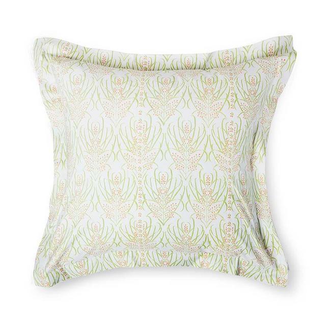 Light Teal Vines Suzani King Sham, Pair