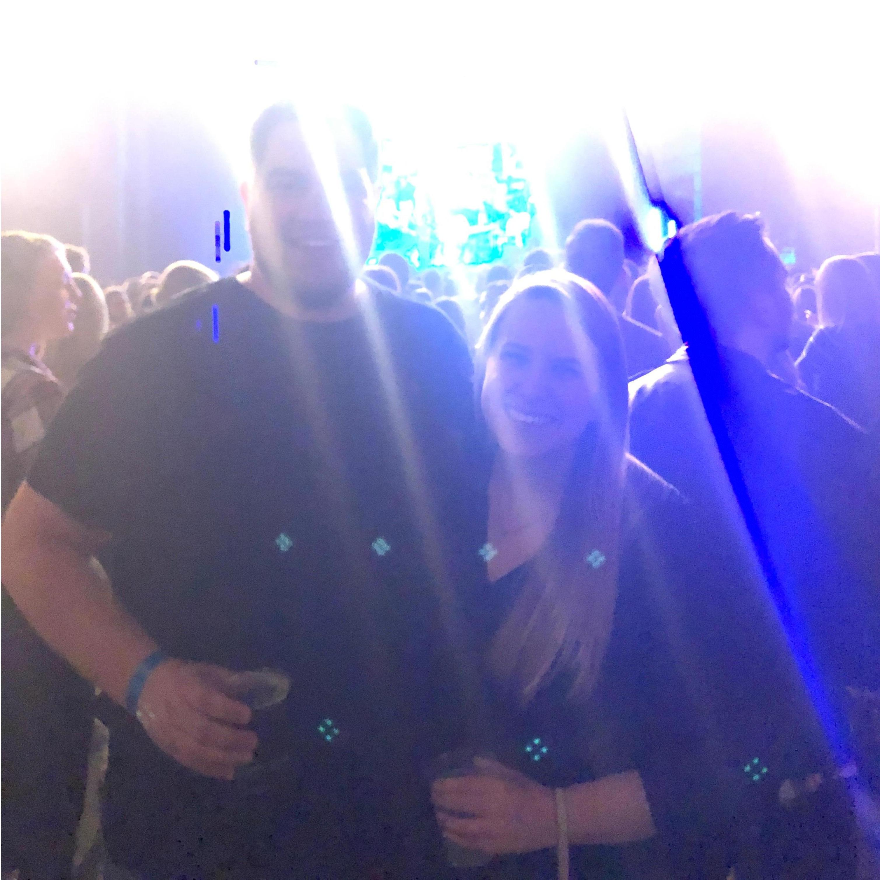 A poor quality photo taken at a Dermot Kennedy concert at The Anthem right before the pandemic started in the US. Little did we know it would be one of our last date nights out for a while!