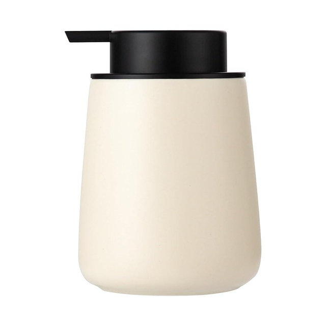 Enra Soap Dispenser Bathroom,12 oz Beige Ceramic Hand Lotion Dispenser, Refillable Dish Soap Dispenser,Modern Liquid Soap Dispenser for Bathroom,Kitchen with Easy-to-Press Pump(Beige Liquid Type)