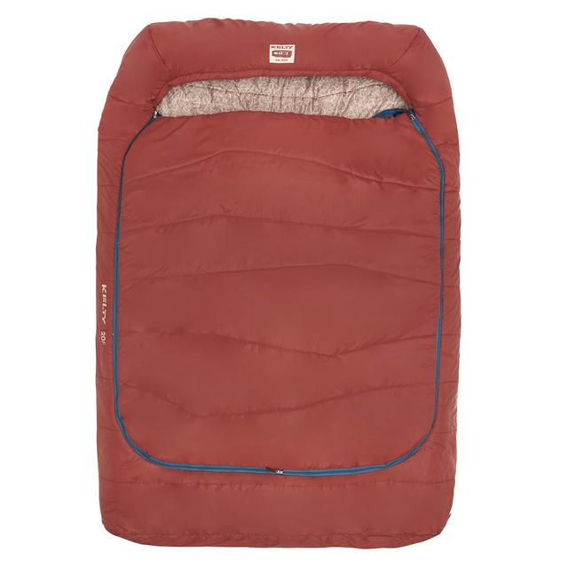 Kelty Tru.Comfort Doublewide 20 Degree Sleeping Bag, Fire Brick - Double Sleeping Bag for Couple's & Family Camping - Stuff Sack Included