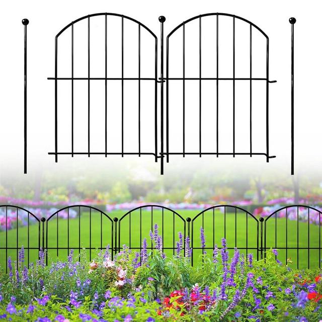 Decorative Garden Fence 21in x26ft, 26 Pack Rustproof Metal No Dig Fence Animal Barrier for Dog, Arched Flower Bed Edging Ornamental Wire Border Panel Fencing for Yard Patio Outdoor Decor