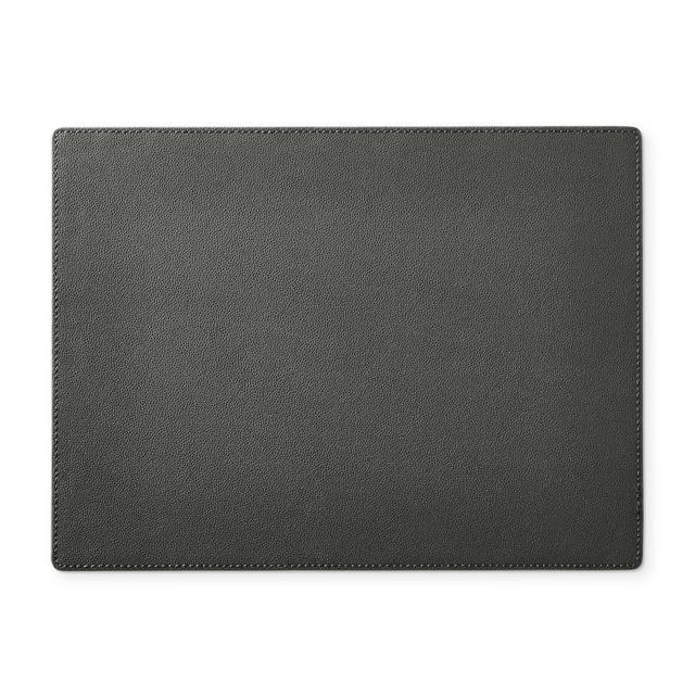 Faux Shagreen Rectangle Placemat, Charcoal