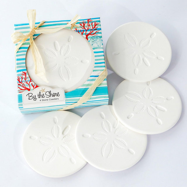 Kate Aspen Sand Dollar Drink Coasters Set of 4