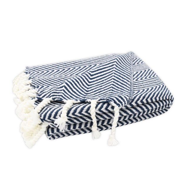 One Kings Lane Open House™ Bennington Throw Blanket in Blue