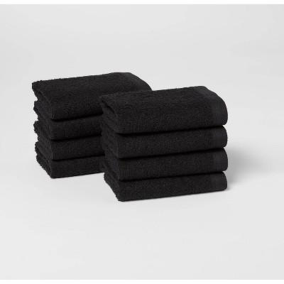 Black washcloth 8pk