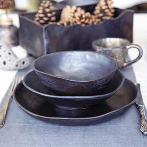 Stoneware Black Dinnerware Set