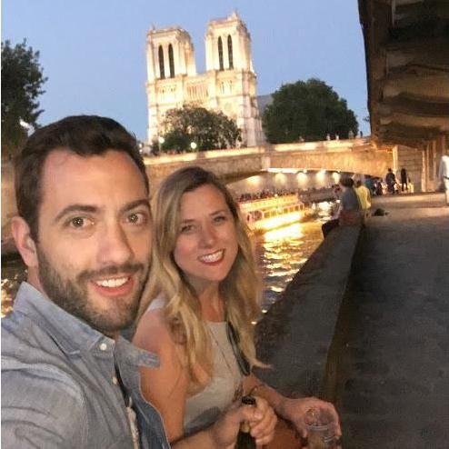 Wine by the river and the Notre Dame.