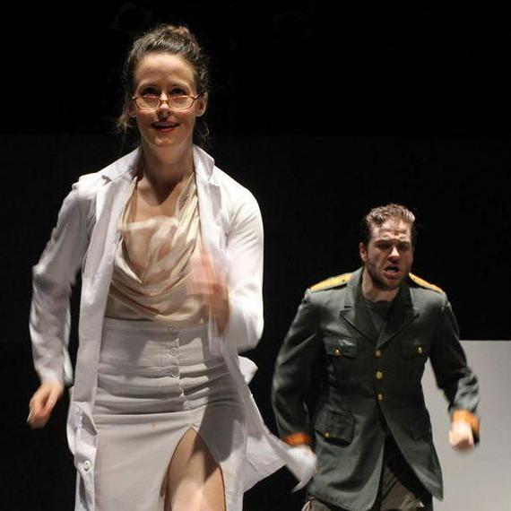 A rehearsal for our production of 'Woyzeck' in school.