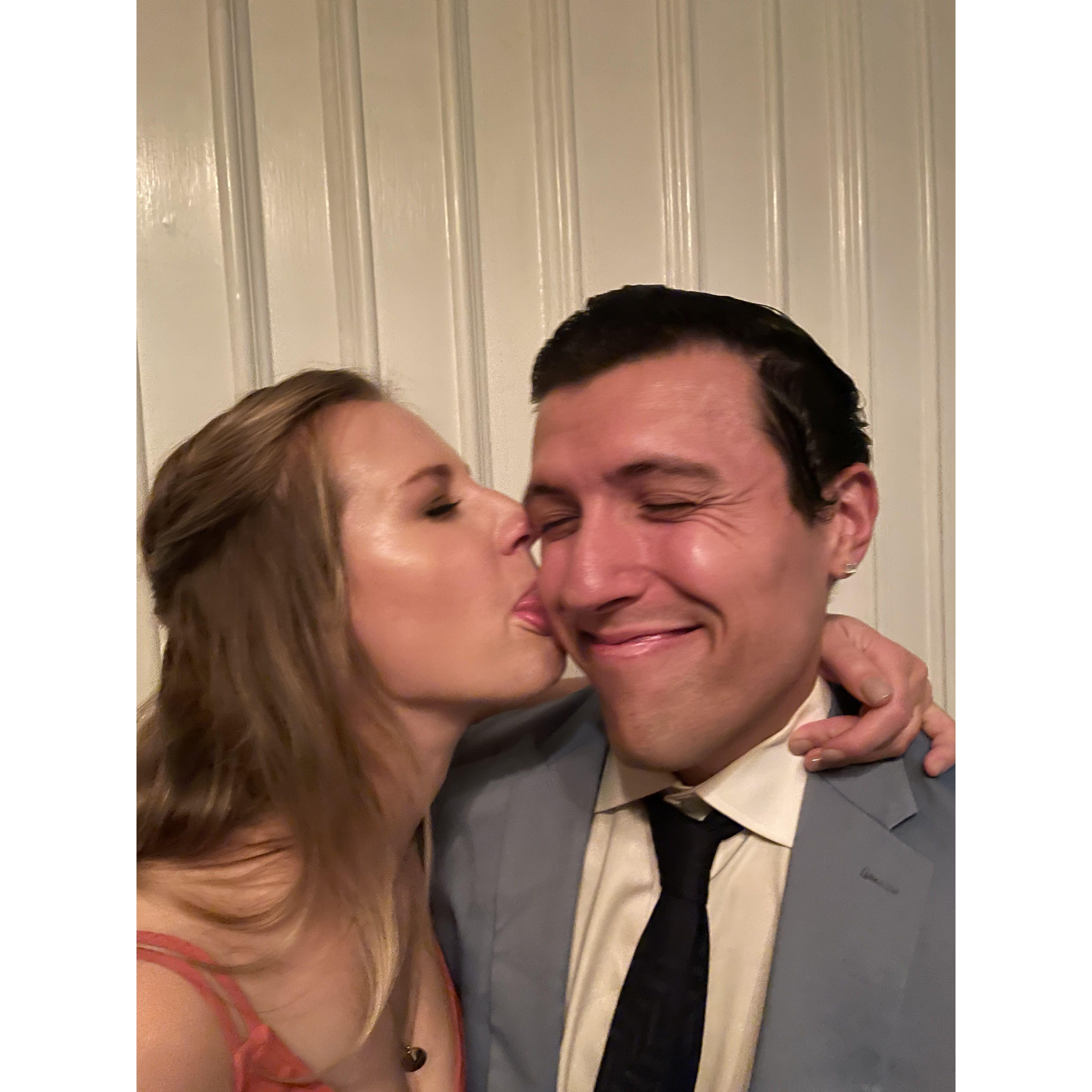 Leiya's signature face lick in Brooklyn at Coleen & Jubail's wedding! That was the only wedding that summer where it was Leiya in a wedding party and not Jack!