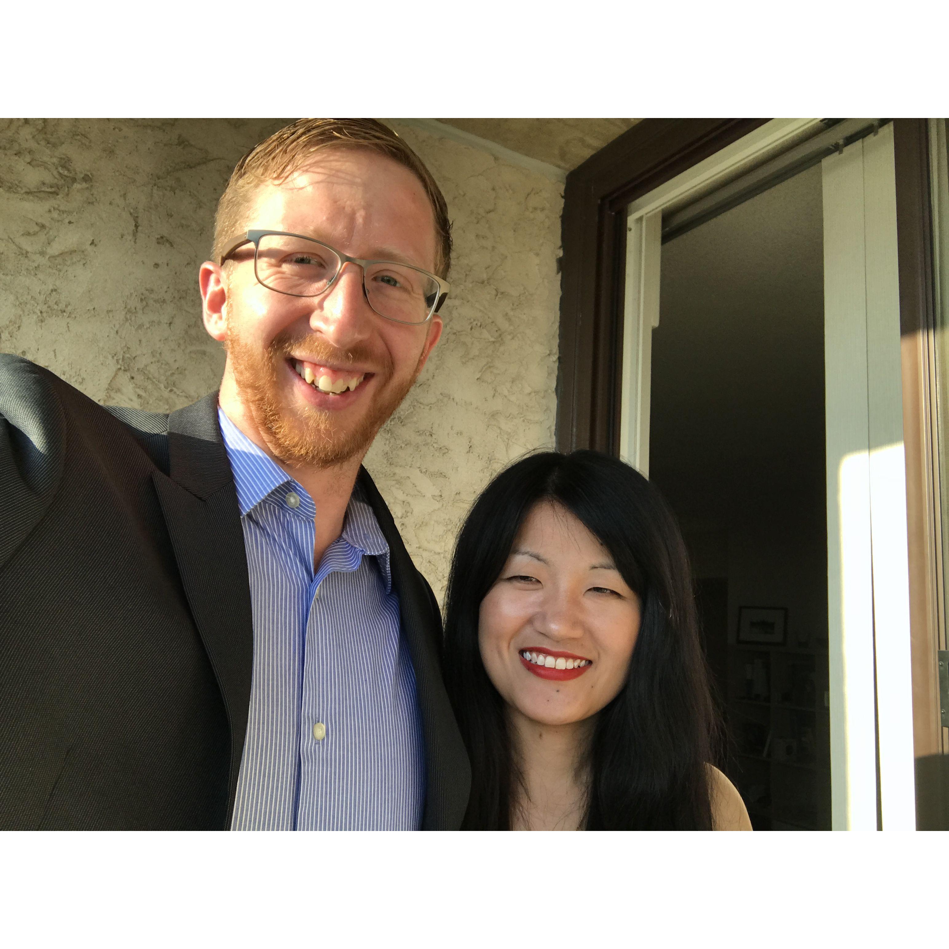 Before a dinner out in 2018