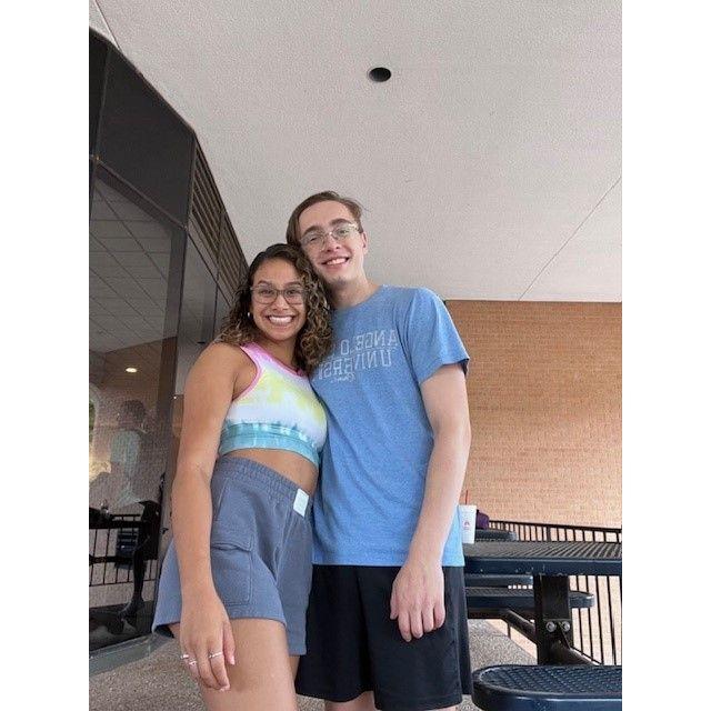 First day of classes in the fall of 2022. Marc entering his junior year, and Alizé her sophomore.
