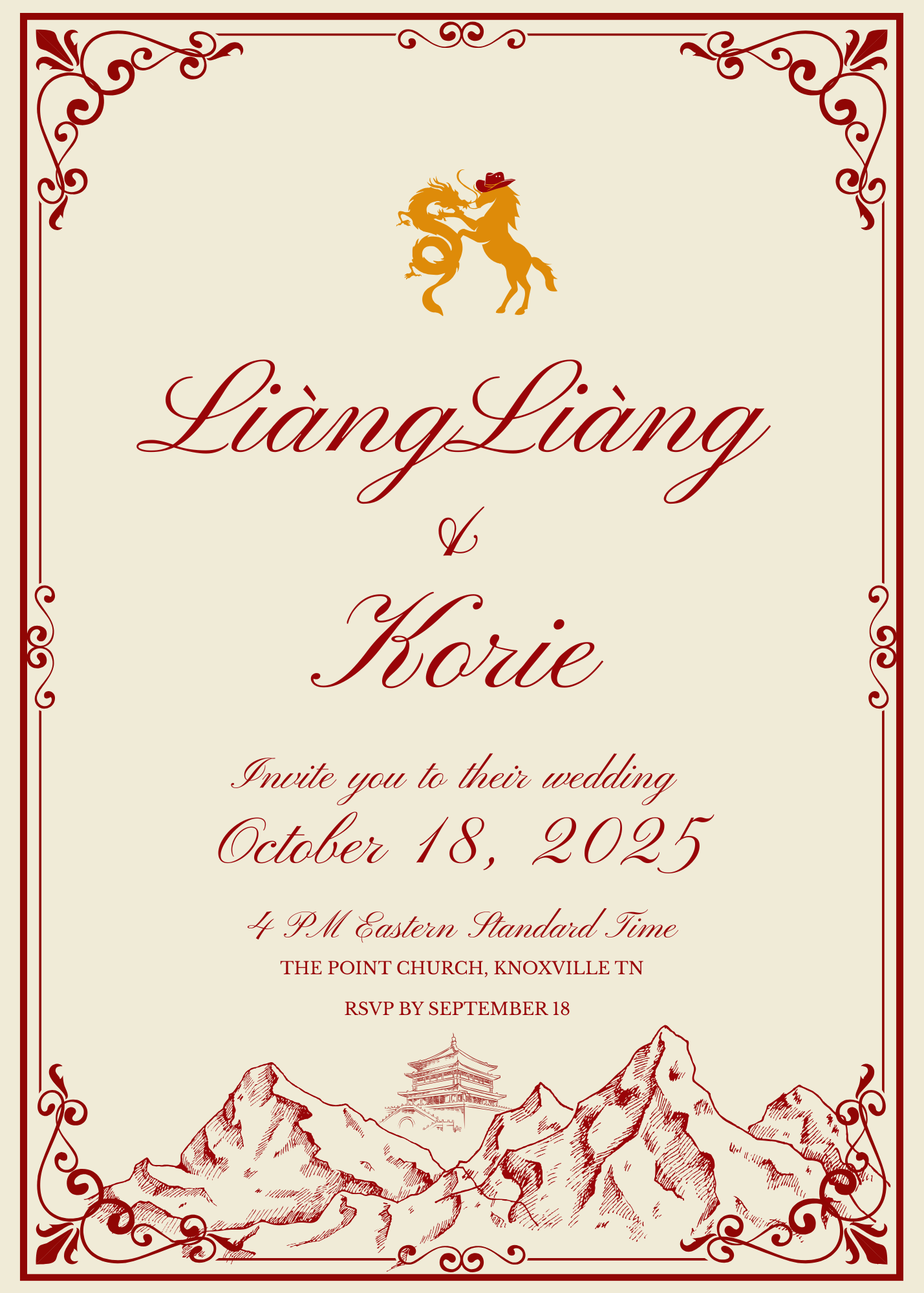 The Wedding Website of LiangLiang Xu and Korie Hawthorne