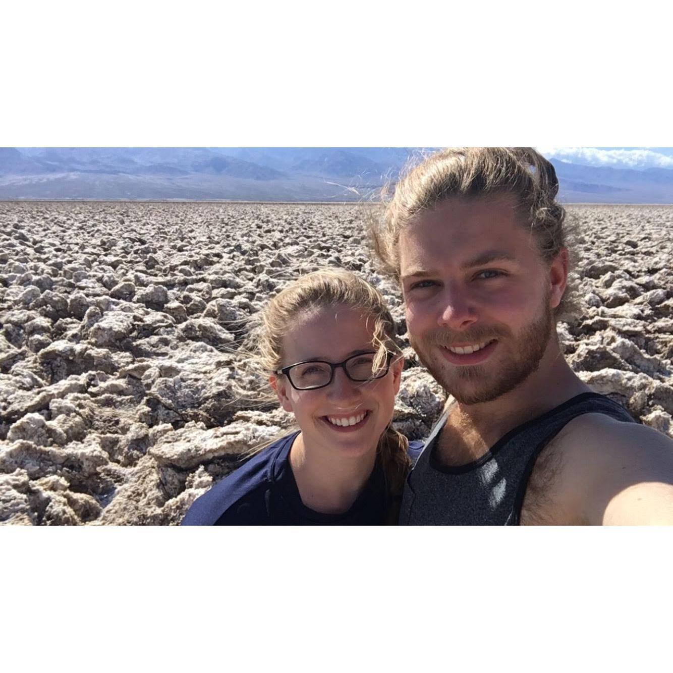 We're pictured here at the lowest point in North America - Death Valley. The park was absolutely amazing and will always hold a special place in our hearts. (May 2019)