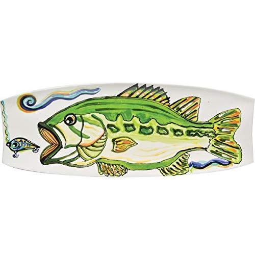 Thompson & Elm Dana Wittmann Collection Jumbo Ceramic Serving Platter, 17.75 x 6.5-Inches, Bass