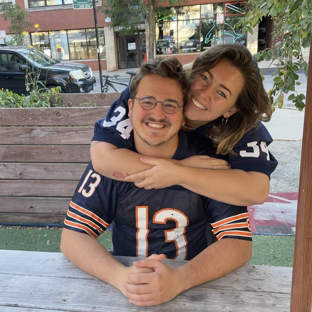 Nick turning Kristina into a Bears fan.