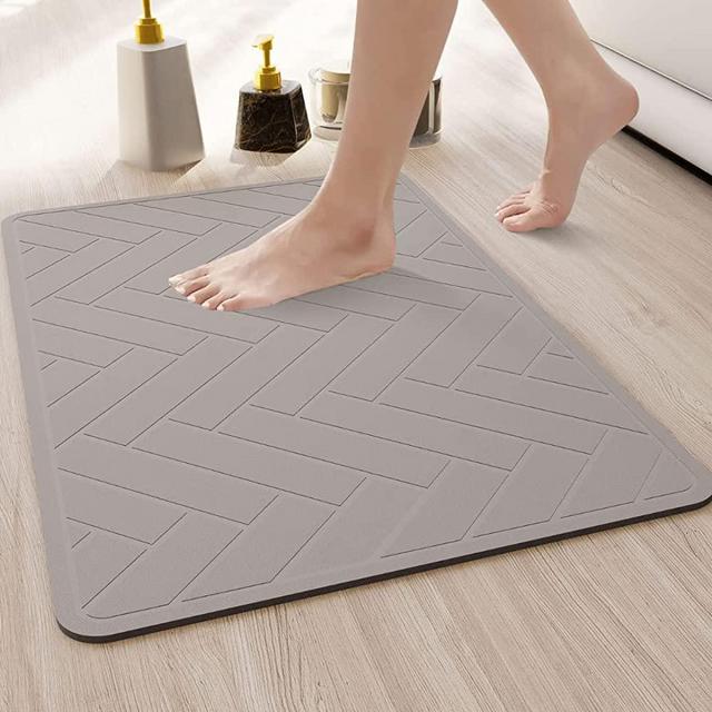 Desico Stone Diatomaceous Bath Mat Fast Drying Absorbent Non Slip Premium Bathroom Shower Kitchen Premium (23.5 x 15)