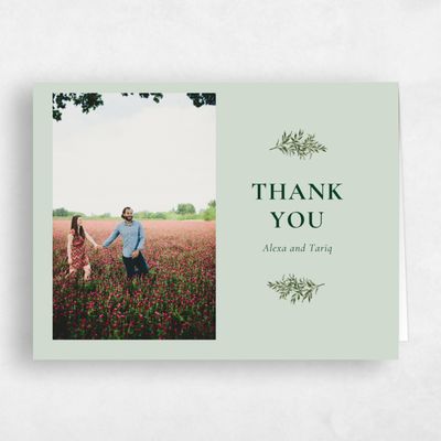 Light Sage, Green Wedding Thank You - Keely Photo