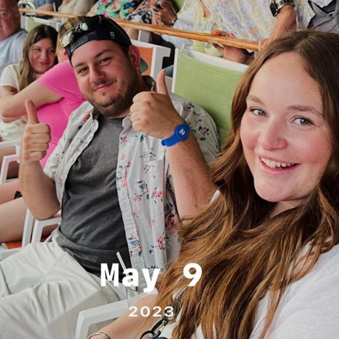 May 9th, 2023- Lindsay & Richie's first photo together on Royal Caribbean Oasis of the Seas Cruise, where they met