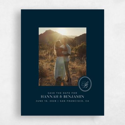 Darkest Teal, Blue Wedding Save the Date - St Anne Photo