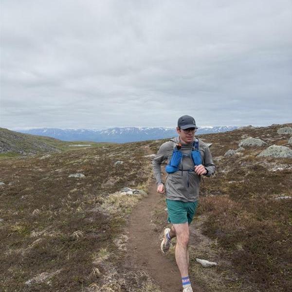 Trail running first half of Kesugi Ridge in Denali State Park, Alaska