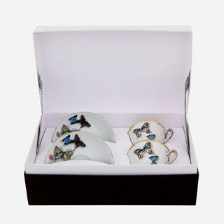 Butterfly Parade Coffee Cups & Saucers, Set of 2