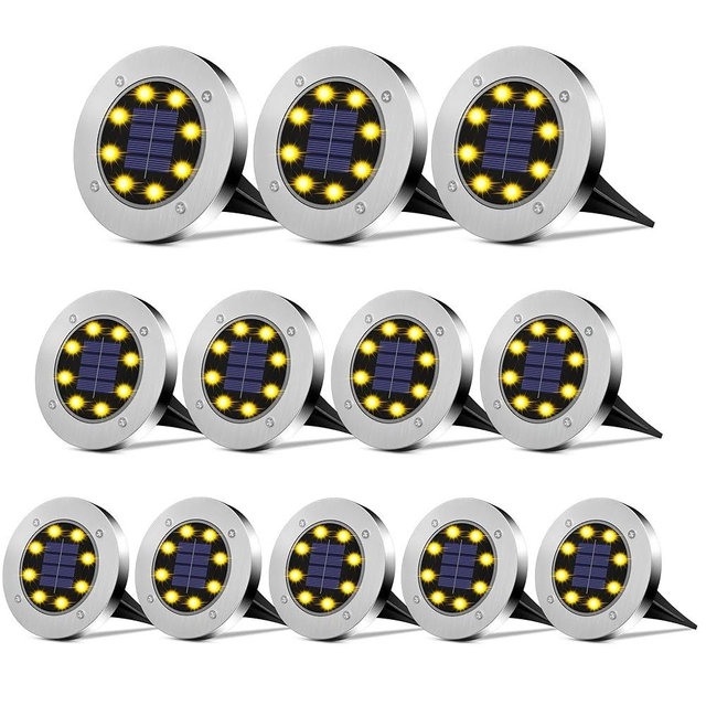 DUUDO Solar Lights Outdoor Waterproof 12Pack, Solar Garden Lights Pathway Light Bright In-Ground Light Landscape Lighting Outdoor Garden Decor for Yard, Patio, Driveway, Walkway Warm Light