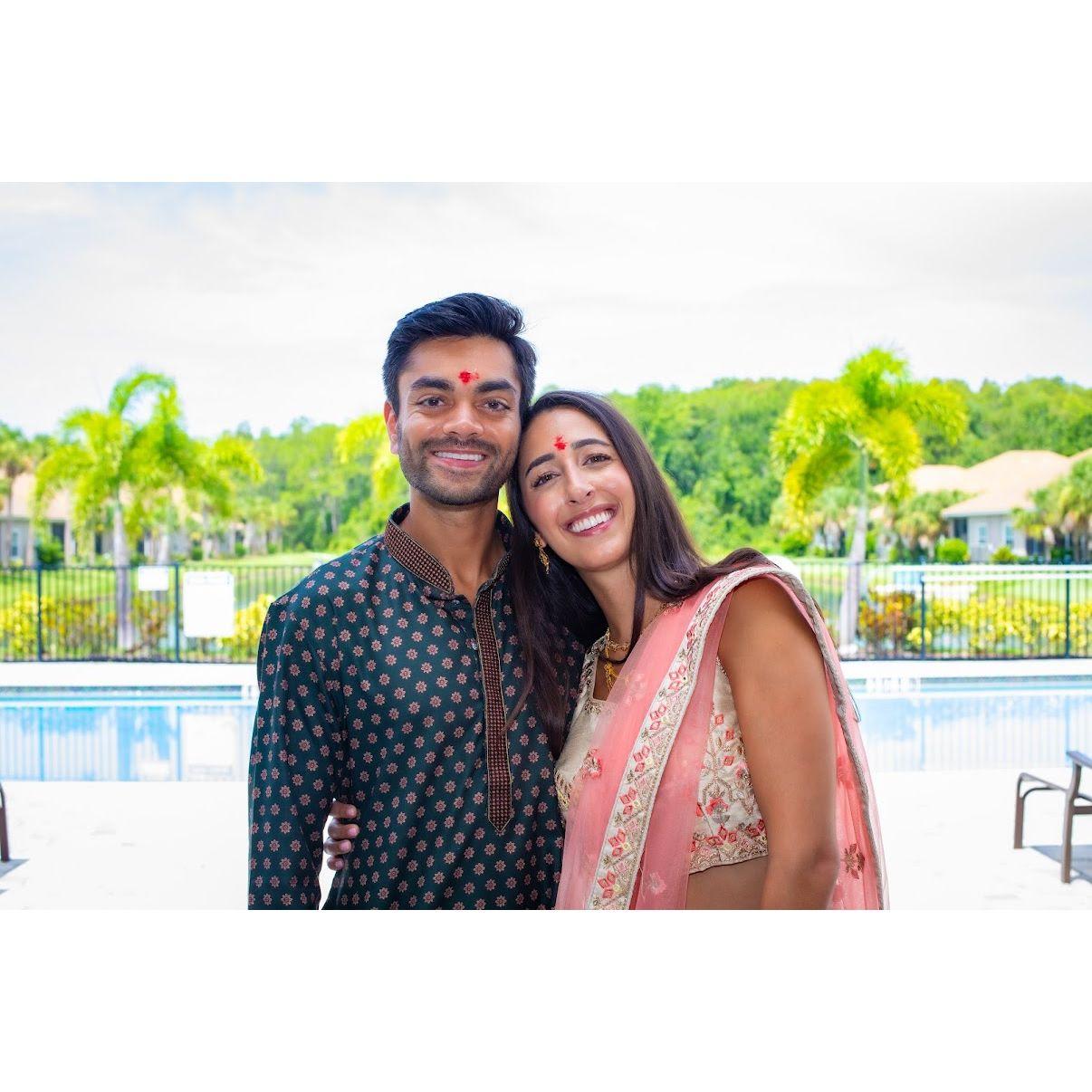 Celebrating our Gujarati Engagement ceremony