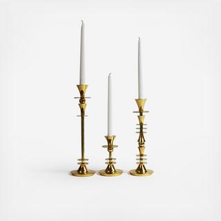 Emblem Brass Candlestick